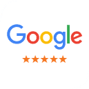 Google logo with five orange stars indicating customer reviews for Family Dentistry & Aesthetics Inc.